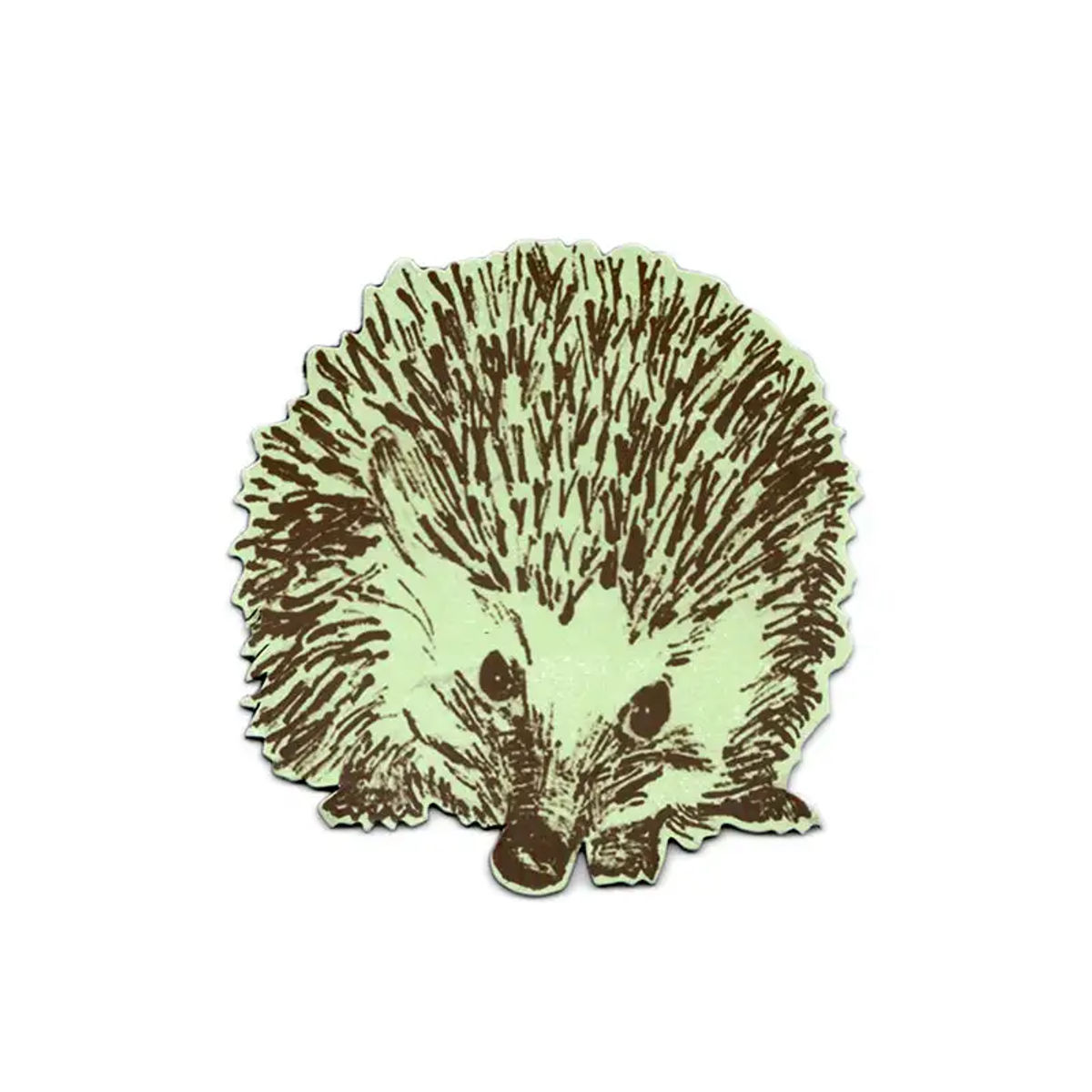 Hedgehog Round Magnet - Green — Sian Zeng