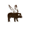 Flying Pig Magnet - Black