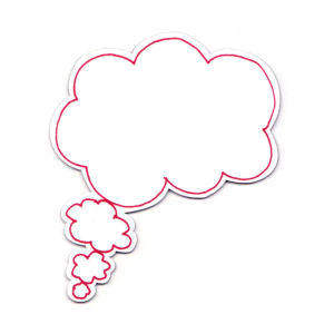 Dry Wipe Thought Bubble Magnet - Pink - Pointing Left — Sian Zeng