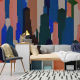 Vinyl panoramic wallpaper Graphic Buildings NYC - Multicolored