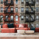 Vinyl panoramic wallpaper Manhattan Brick buildings