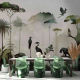Panoramic Wallpaper Tropical Silhouettes