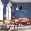 Panoramic Wallpaper Memphis Geo - Blue