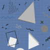 Panoramic Wallpaper Memphis Geo - Blue