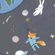 Vinyl panoramic wallpaper Space Animals - Foncé