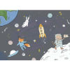 Vinyl panoramic wallpaper Space Animals - Foncé