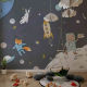 Vinyl panoramic wallpaper Space Animals - Foncé