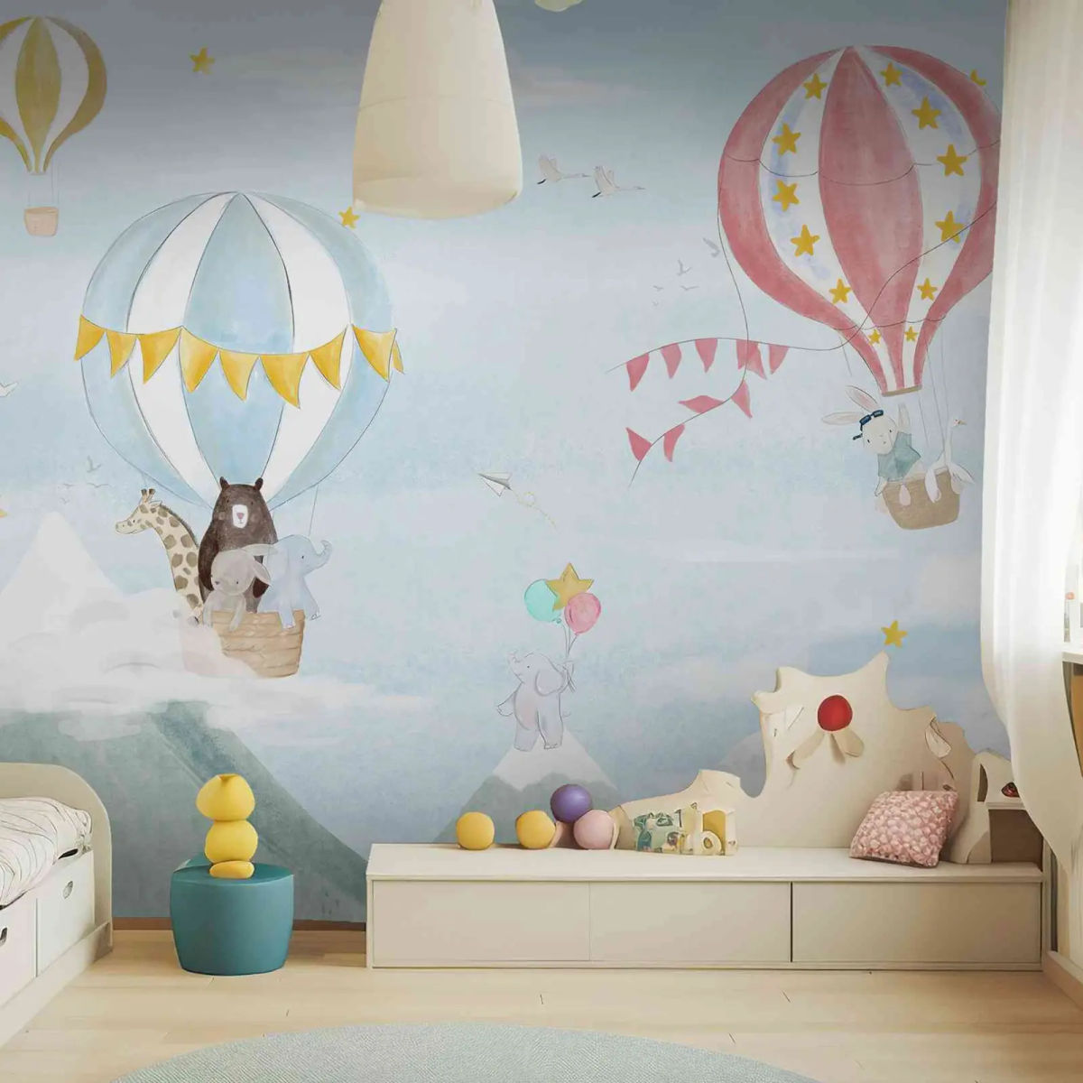 Panoramic Wallpaper Animals Flight — Wall Dreamer