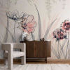 Panoramic wallpaper Flowers Beige