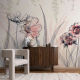 Panoramic wallpaper Flowers Beige