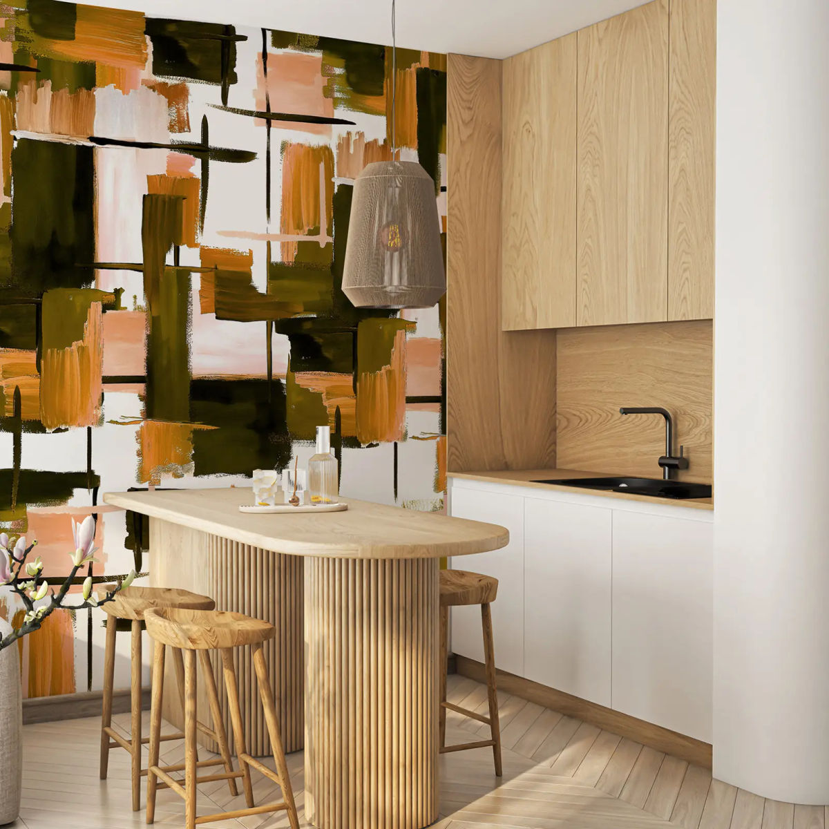 Panoramic wallpaper Harmonie texture Or — Wall Dreamer