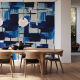 Vinyl panoramic wallpaper Harmonie texture Blue