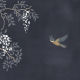Panoramic wallpaper Blooming Tree - Bleu