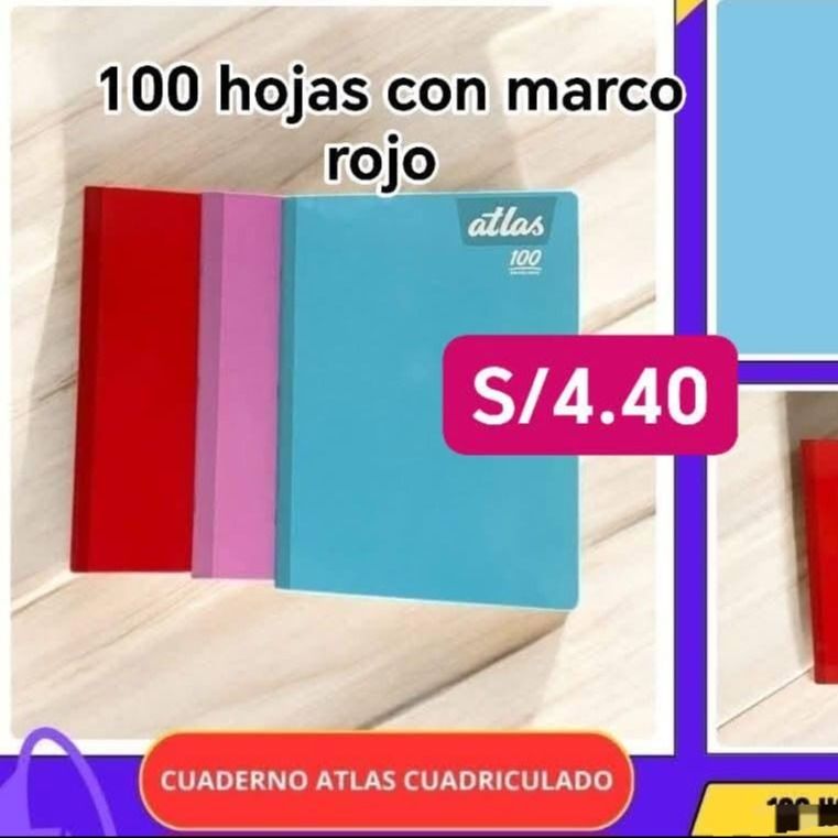 Vista 2 de Cuaderno Deluxe Atlas 100 hojas Cuadriculado