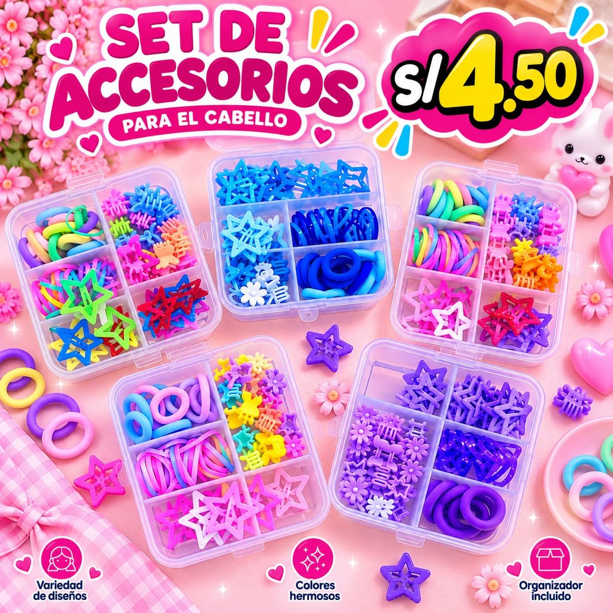 Vista 2 de Set de accesorios para el cabello