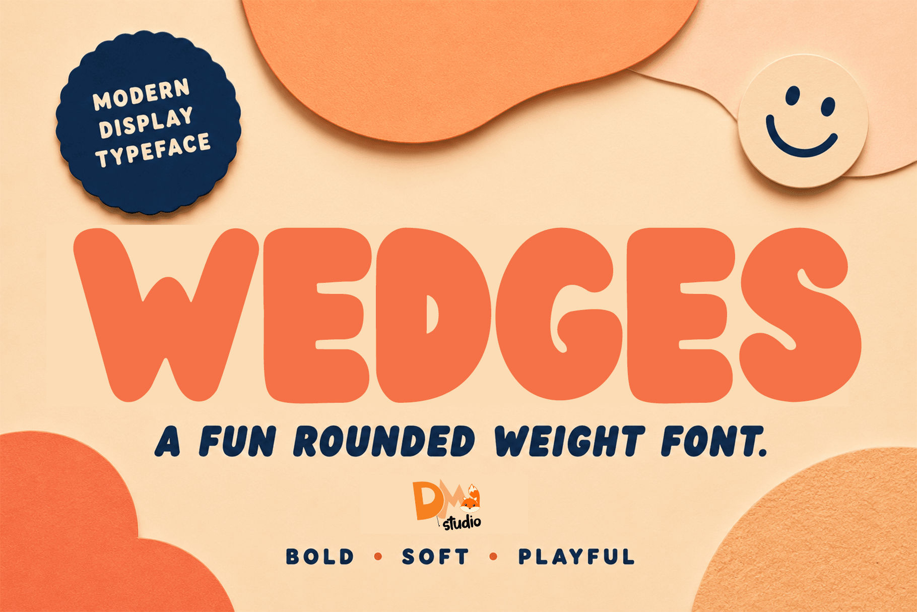 Wedges - Fun Rounded Weight Font