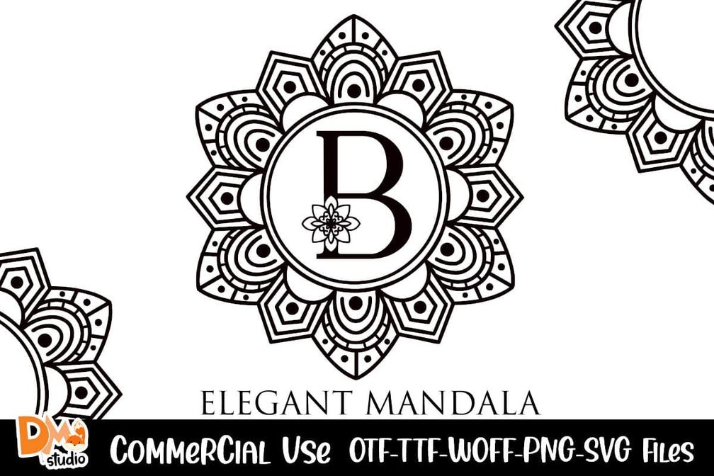 Elegant Mandala Monogram Font Preview1