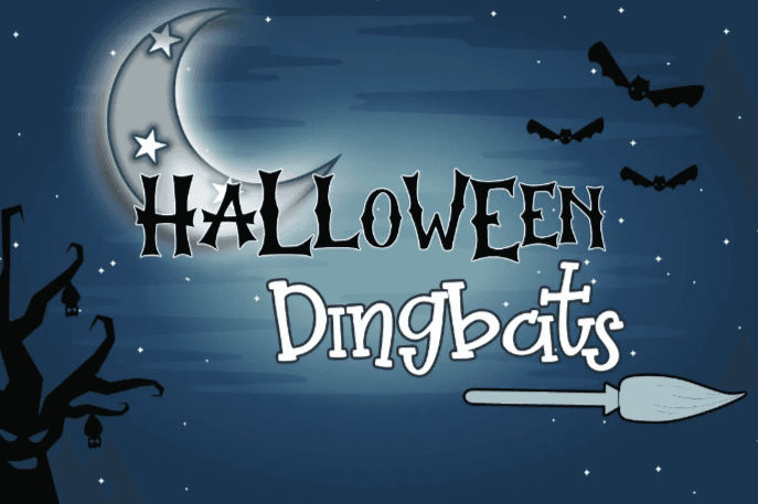 Comical Halloween font, Halloween Dingbats font