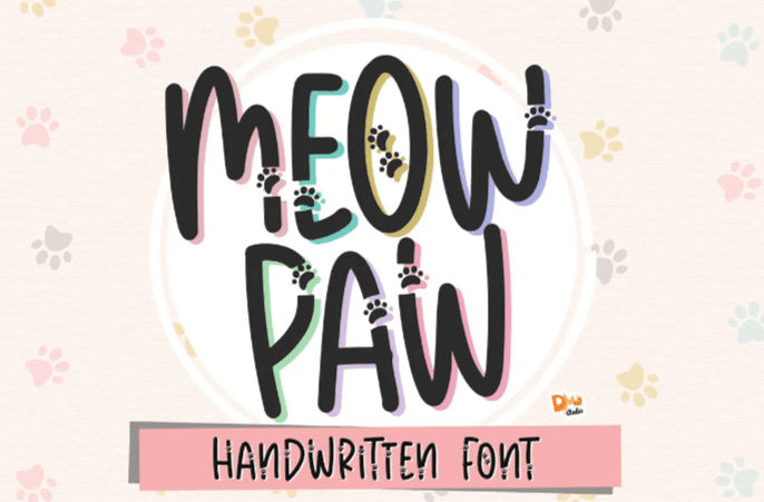 Cat-themed font, Meow Paw font