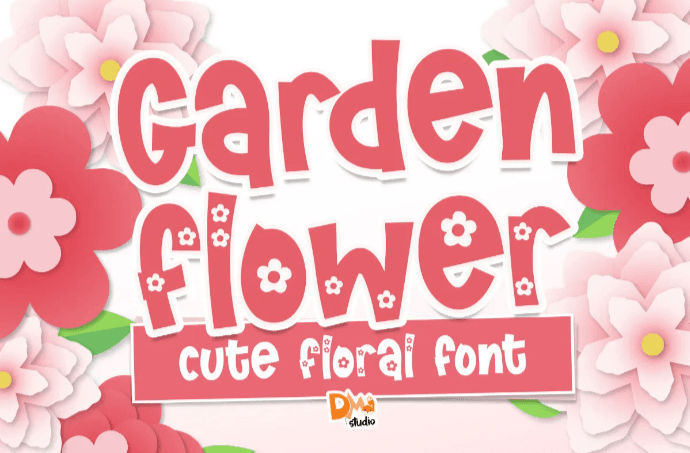 Floral font, Garden Flower font