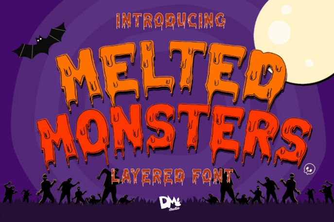 Creepy font, Melted Monster font