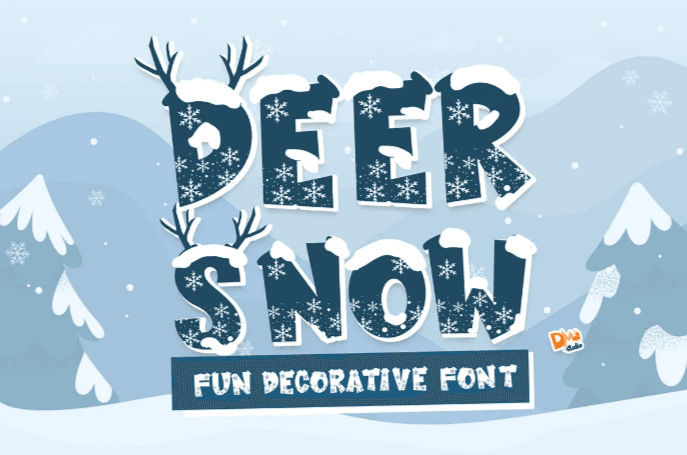 Christmas font, Deer Snow font