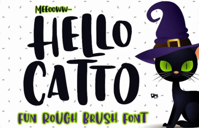Cat-themed font, Hello Catto font