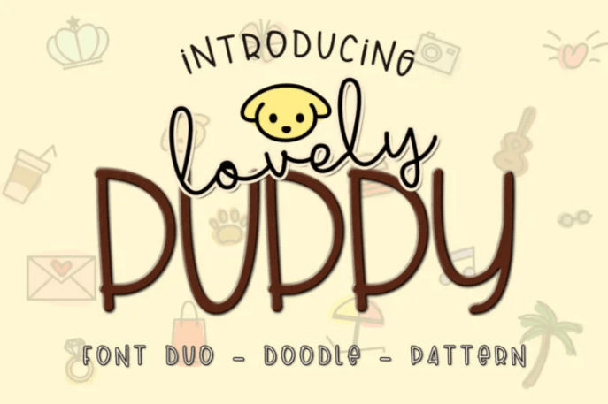 Adorable font, Lovely Puppy font