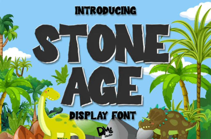 Children font, Stone Age font