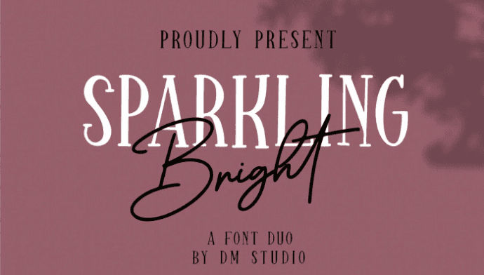 Romantic font, Sparkling Bright font