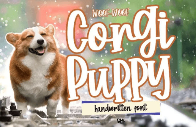 Children font, Corgi Puppy font