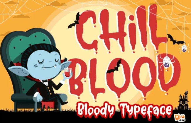 Horror-themed font, Chill Bloody font 