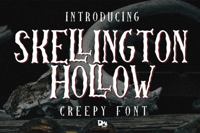 Bone-chilling font, Skellington Hollow font
