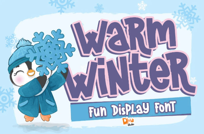 Winter-themed font, Warm Winter font 