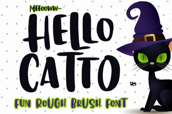 Cat-themed font, Hello Catto font