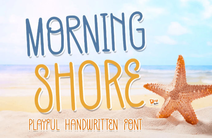 Summer-themed font, Morning Shore font