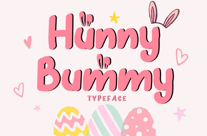 Easter-themed font, Hunny Bummy font