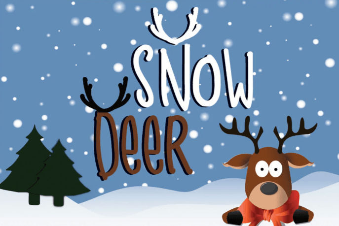 Winter-themed font, Snow Deer font