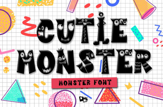 Oddball Monster font, Cutie Monster font