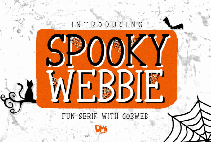 Horror-themed font, Spooky Webbie font 