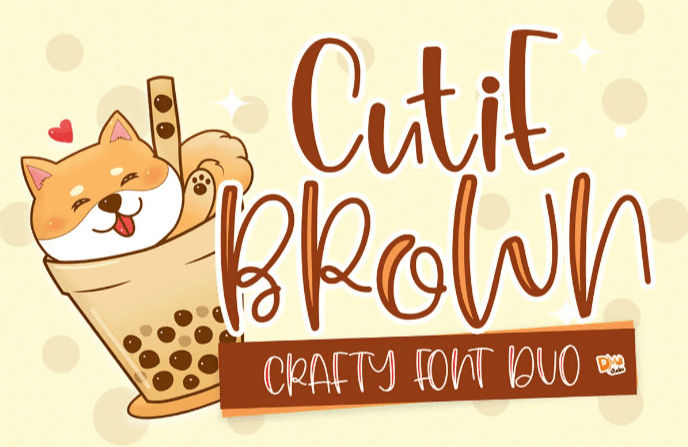 Adorable font, Cutie Brown font
