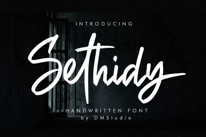 Handwritten font for classic jewelry shop on Etsy, Sethidy font