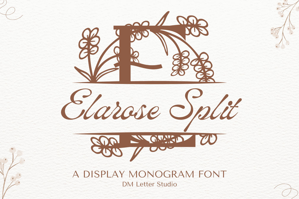 Elarose Split Monogram – Elegant Serif Monogram with a Split Letter Design