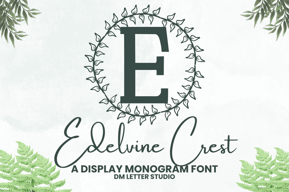 Edelvine Crest Monogram – Elegant Floral Serif Monogram Font