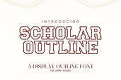 Scholar Block Outline – Bold Outline Varsity Font for Modern Designs