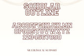 Scholar Block Outline – Bold Outline Varsity Font for Modern Designs