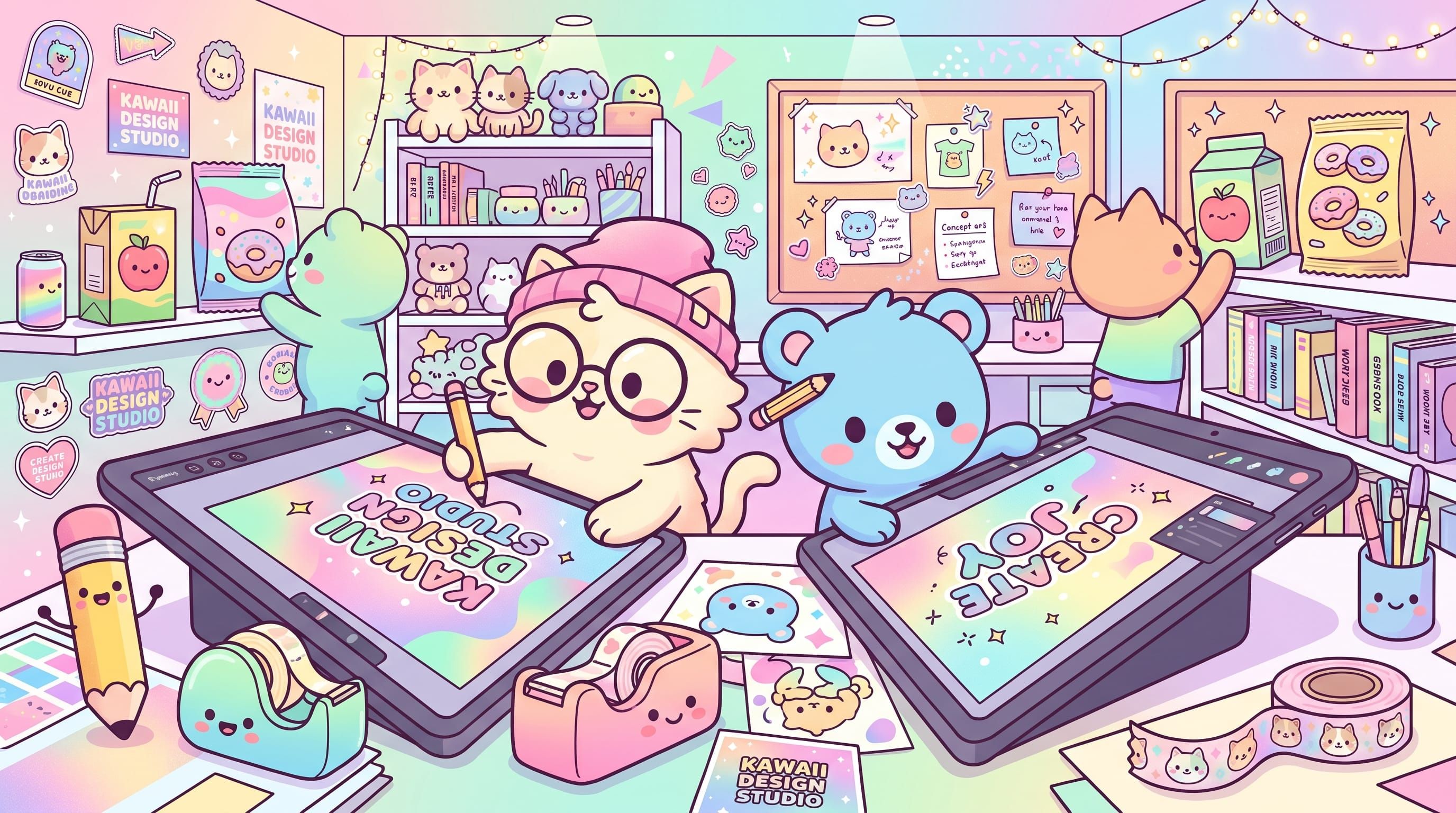 kawaii graphic design style