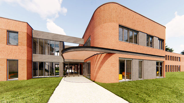 Nieuwbouw De Spreng hoofdingang artist impression