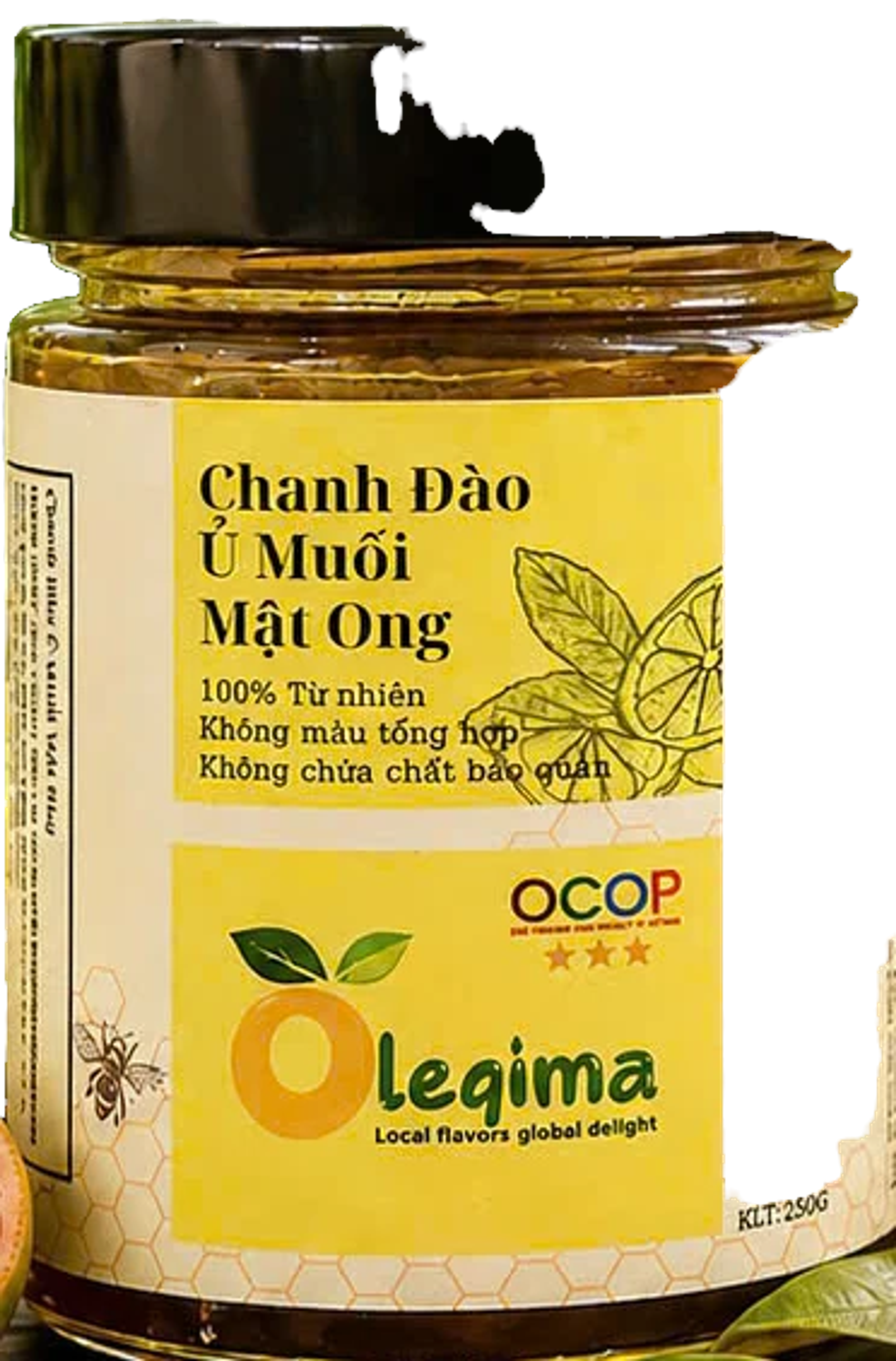Hũ Chanh Đào Ủ Muối Mật Ong OLEQIMA 250ml