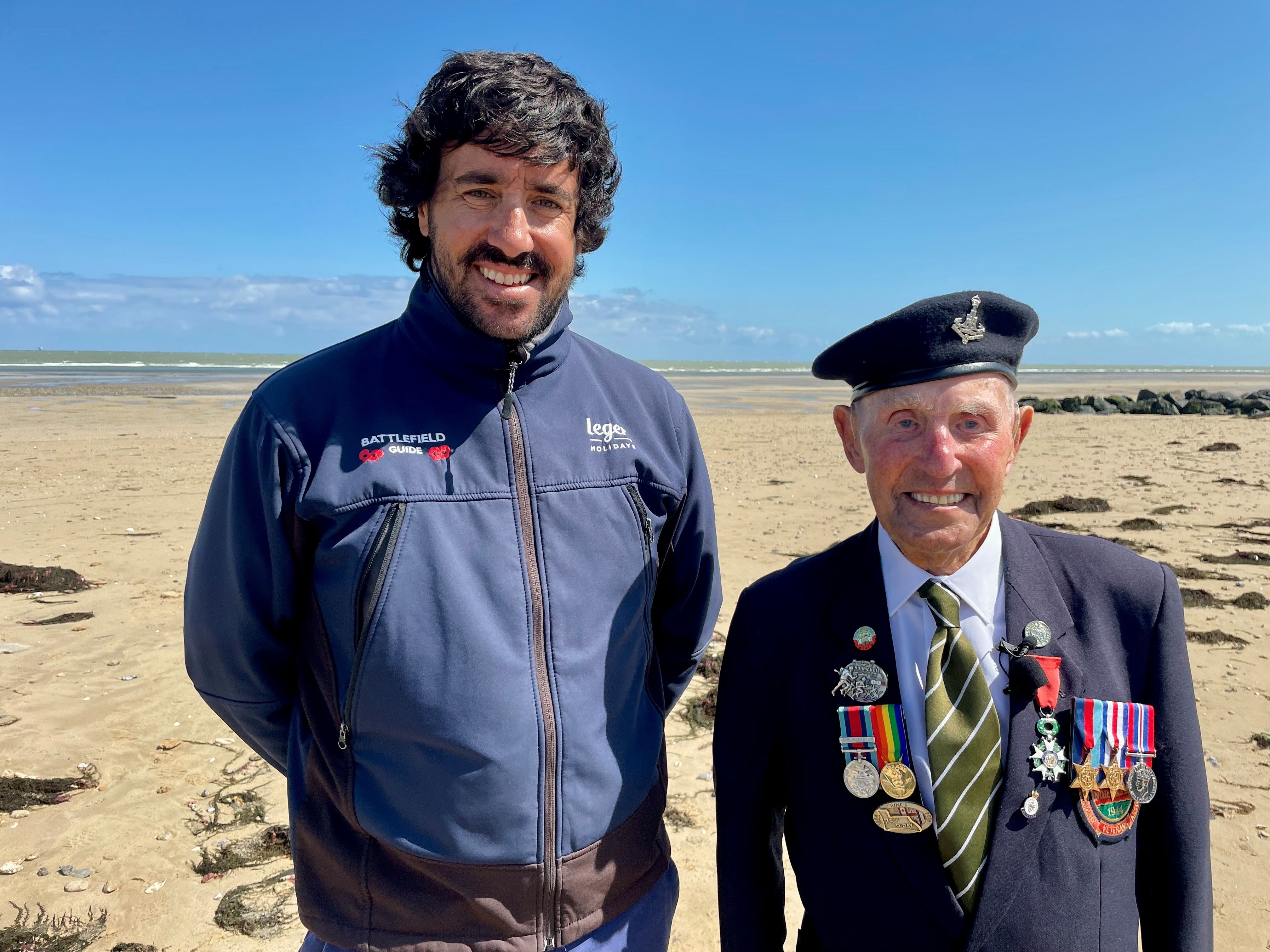 Ben Mayne alongside Normandy veteran Ken Cooke